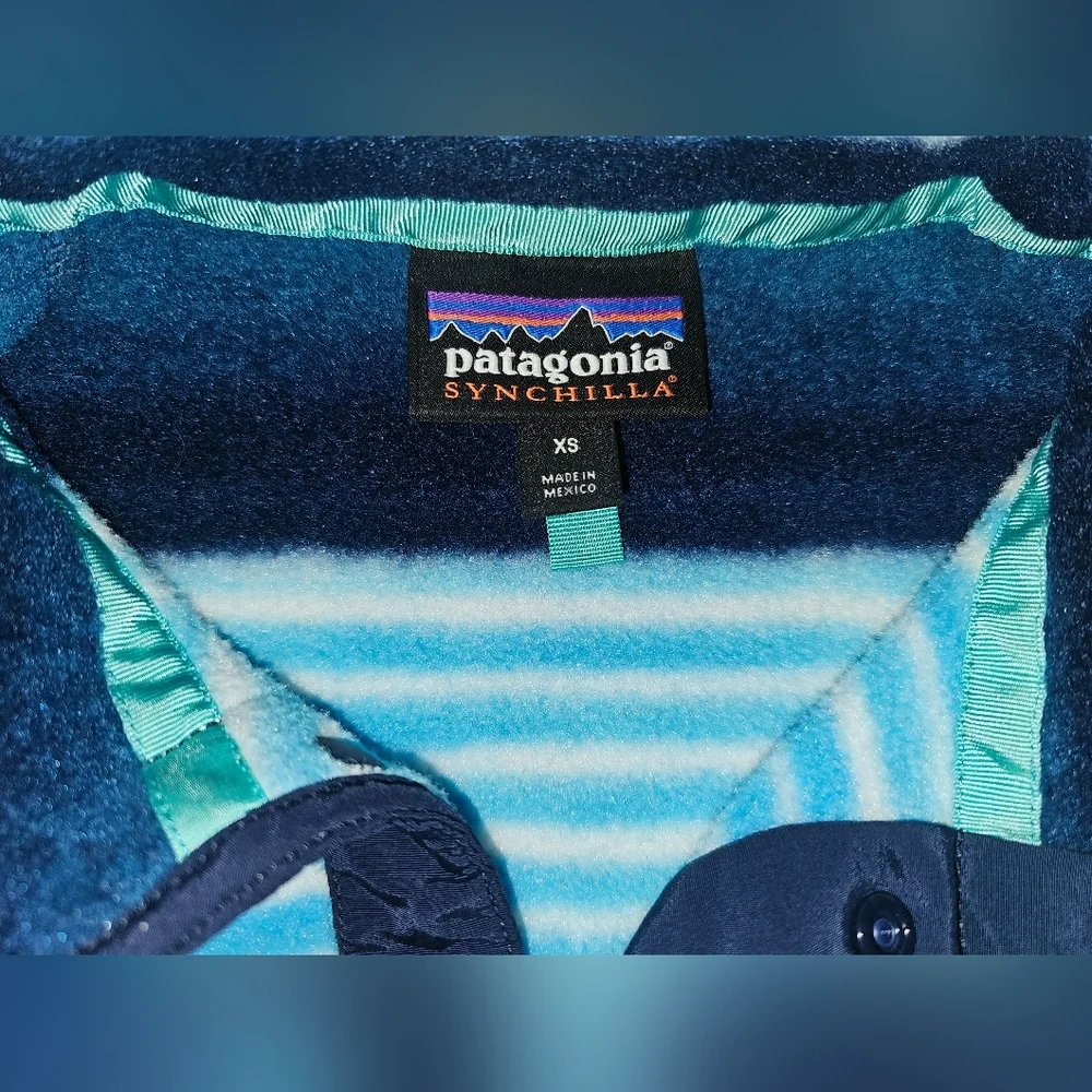 Patagonia Unisex Synchilla Snap-T Fleece Pullover 2016 Painted Fitz Stripe Sz XS - Picture 13 of 16